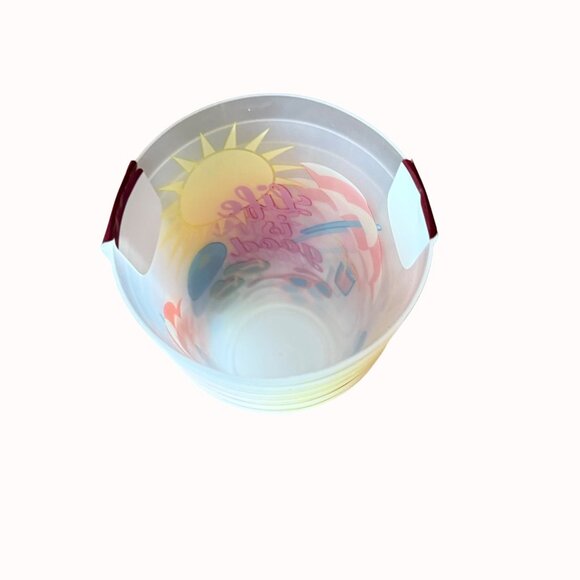 Summer Vibe Plastic Tumblers Set of 6 Life Is Good Drinkware Beach Colorful Cups - Picture 6 of 13